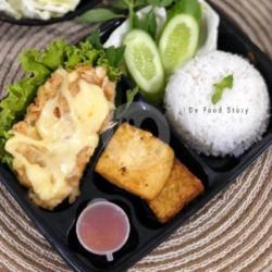 Nasi Ayam Mozzarella Komplit