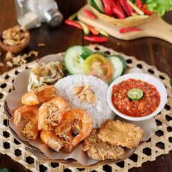 Nasi Udang Krispy Sambel Merah/ijo