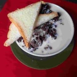 Bubur Ketan Hitam Campur Roti