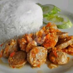 Nasi Bakso Penyet