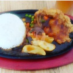 Chicken Steak Crispy Set   Nasi