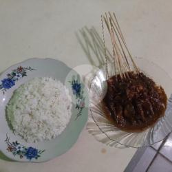 Sate Ayam Campur Kulit Bumbu Kacang   Nasi