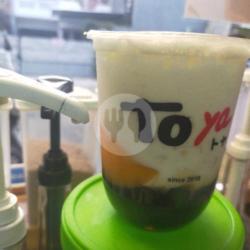 Iced Milk Caramel With Puding, Boba