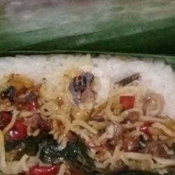 Nasi Bakar Ikan Teri Medan Pedas