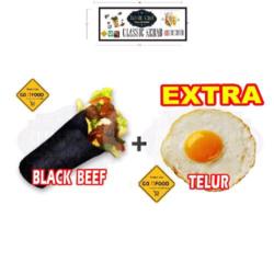 Black Kebab Beef   Telur