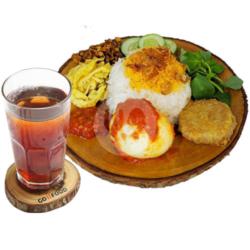 Paket Nasi Ulam Telor Balado Perkedel