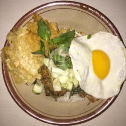 Nasi Pecel Lauk Telur Ceplok