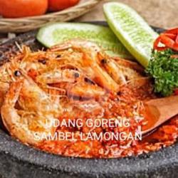 Udang Goreng Sambel Lamongan   Nasi Putih   Tahu/ Tempe   Lalapan