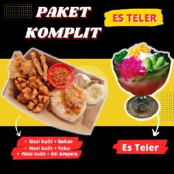 Paket 2 Es Teler   Nasi Kulit Bakso Hati Ampela Telur