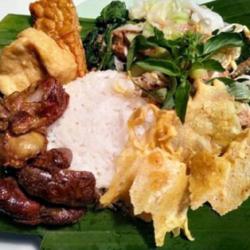 Nasi Pecel Ati Ampela Goreng   Es Teh