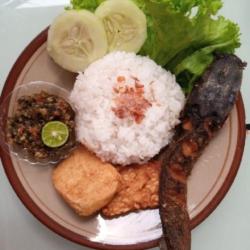 Nasi Uduk Lele Lalapan Sambal Merah