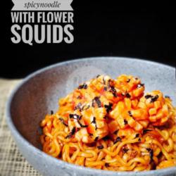 Spicy Korean Noodle With Flower Squid