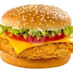 Burger Chicken Crispy Chesee Slice