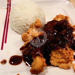 Ayam Crispy Lada Hitam   Nasi