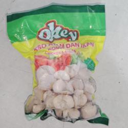 Okey Bakso Kombinasi Ayam Dan Ikan 500 Gr Isi 50 Butir