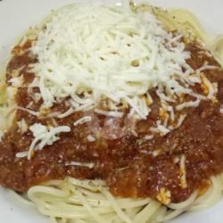 Spaghetti Bolognese Toping Minced Meat Cheese