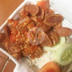 Nasi Sosis Geprek