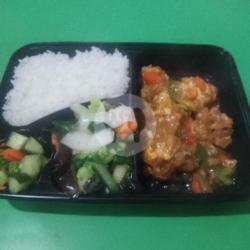 Nasi Cumi Tepung Saos Padang