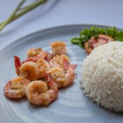 Lemongrass Garlic Butter Prawn W/rice