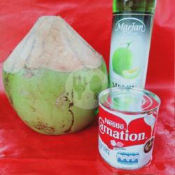 Kelapa Muda   Sirup Melon   Susu