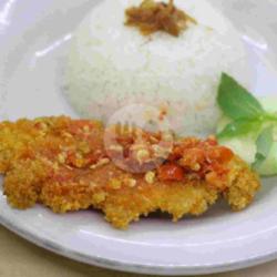 Nasi Putih Chiken Katsu Geprek