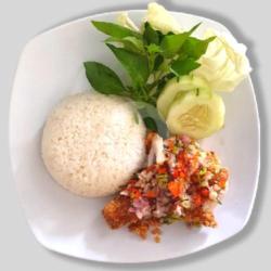 Nasi Ayam Geprek Sambal Matah Paha Bawah