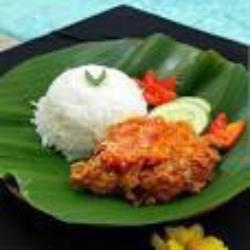 Ayam Penyet Dada Nasi