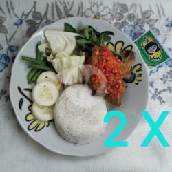 Double Nasi Dada Ayam Penyett