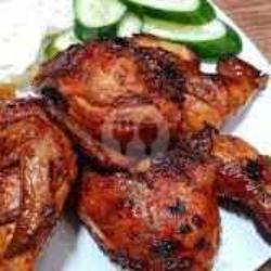 Nasi  Ayam Panggang   Sayur Daun Ubi Tumbuk