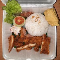 Nasi Ayam Fillet Saos Mayonais Dan Sambal Bawang