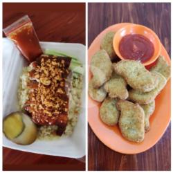 Paket Single 3 1 Nasi Ayam Hainan ( Pilih Saus Garlic, Bbq, Original )   1 Nugget
