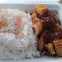 Nasi Chicken Fillet Saus Pedas Manis