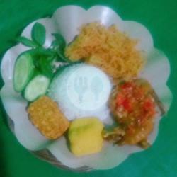 Nasi Ayam Penyet Tahu Tempe Pedas