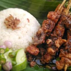 Nasi   Sate Ayam (isi 6 )