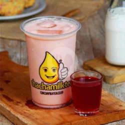 Strawberry Milktea With Topping