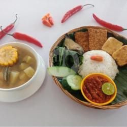 Paket Nasi Tempong Tahu Tempe (vegetarian)