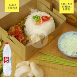 Nasi Sego Ayam Geprek Premium Aneka Topping  (gratis Air Mineral)