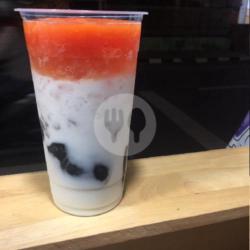 Papaya Fresh Milk With Grass Jelly