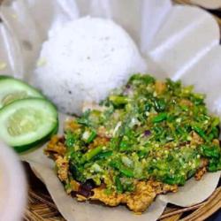 Ayam Gemprek Ciken Sambel Ijo  Nasi