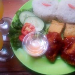 Paket Combo Rice 2 Fire Chicken Wing Asam Manis Keju 2 Tahu 2 Es Jeruk 2