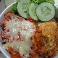 Ricebowl Ayam Geprek Mozarella Special