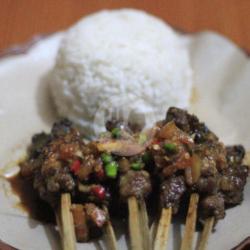 Nasi   10 Sate Maranggi Sapi Tanpa Lemak