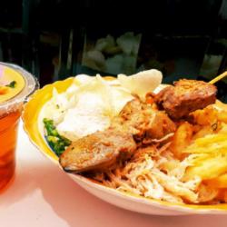 Paket Bubur Ayam Sate Hati Teh   Lunchbox Thinwall