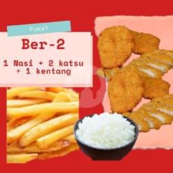 Paket Kenyang Ber 2 ( Nasi Kentang Katsu)