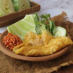 Lalapan Telur Dadar   Nasi Putih