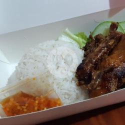 Bebek Bakar Sambel Ijo   Nasi