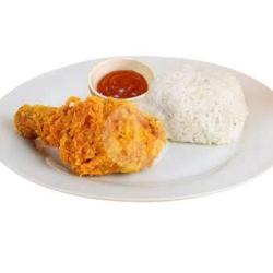 Paket Nasi Ayam Krispy Paha Bawah Saos