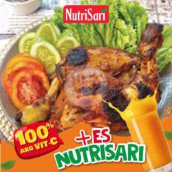 Nasi Ayam Bakar   Kuah Sop/soto   Nutrisari