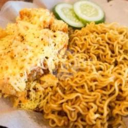 Paket Kenyang Mieprek Mozzarela Dibalut Sambel Taichan / Sambel Jeruk (  Nasi   Mie   Telor   Tahu   Tempe   Lemon Tea Dingin 280 Ml )