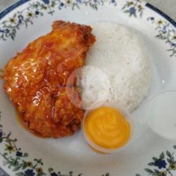 Nasi Ayam Fire Chicken Saus Keju